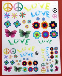 Zeige Details für Stickerbogen Flower Power Bild von Stickerbogen Flower Power