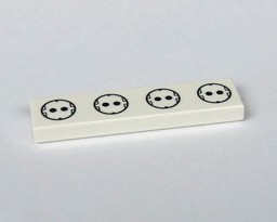 Zeige Details für 1 x 4 - Fliese White - Steckdose Bild von 1 x 4 - Fliese White - Steckdose