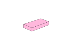 Zeige Details für 1x2 - Fliese Rosa Bild von 1x2 - Fliese Rosa
