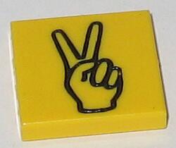 Zeige Details für 2 x2  -  Fliese gelb - Victory Hand Bild von 2 x2  -  Fliese gelb - Victory Hand