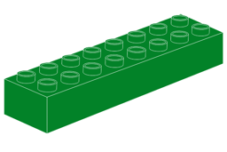 Zeige Details für - 2 x 8 -  Stein grün Bild von - 2 x 8 -  Stein grün