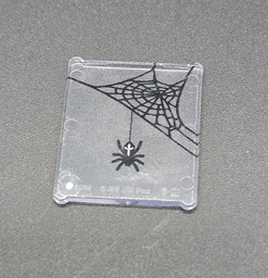Plastikscheibe mit Spinnennetz-Design Bild von Spinne Fenster mittelklein 1x3x3