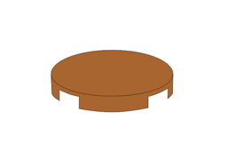 Zeige Details für Rund 3 x 3 - Fliese Dark Flesh Bild von Rund 3 x 3 - Fliese Dark Flesh