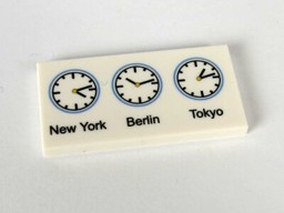 Zeige Details für 2 x 4 - Fliese White - Weltuhr Bild von 2 x 4 - Fliese White - Weltuhr