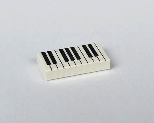 图片 1 x 2 - Fliese White - Klaviertastatur