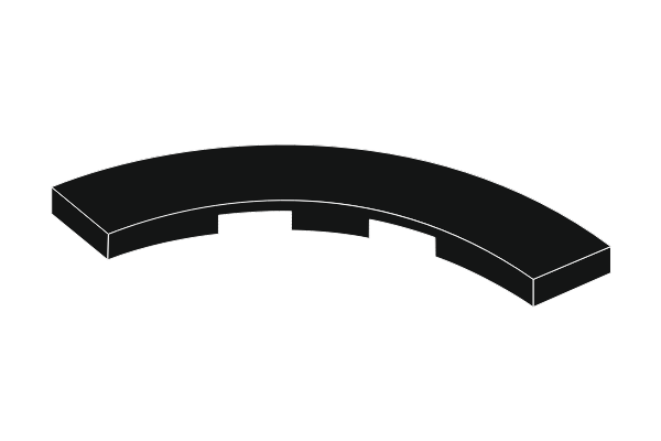 Bogenfliese 4 x 4 - Fliese Schwarz