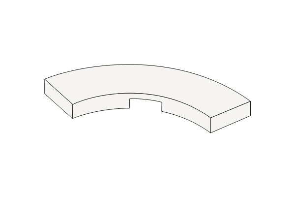 Bogenfliese 3 x 3- Fliese weiß