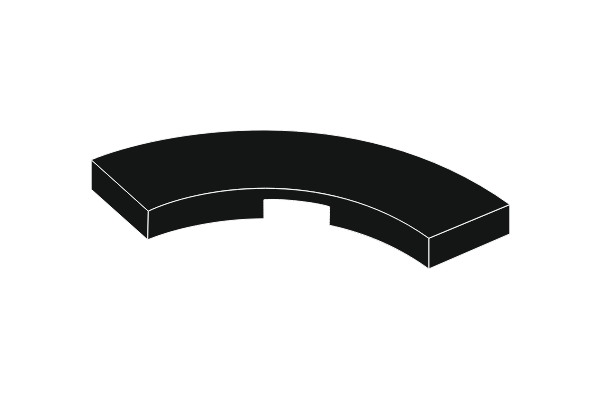 Bogenfliese 3 x 3 - Fliese schwarz