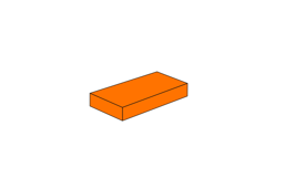 Bild von 1 x 2 - Fliese Orange