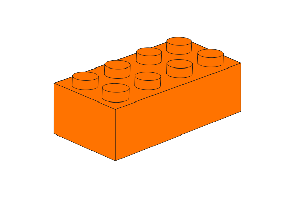 2 x 4 - Orange Schlüsselanhänger की तस्वीर