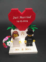 personalisiertes LEGO® Hochzeits-Set mit Herzの画像