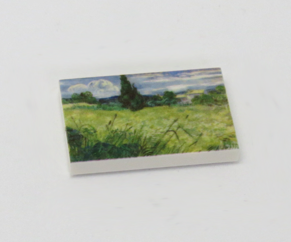 Gamintojo G044 / 2 x 3 - Fliese Gemälde Field with Cypress nuotrauka