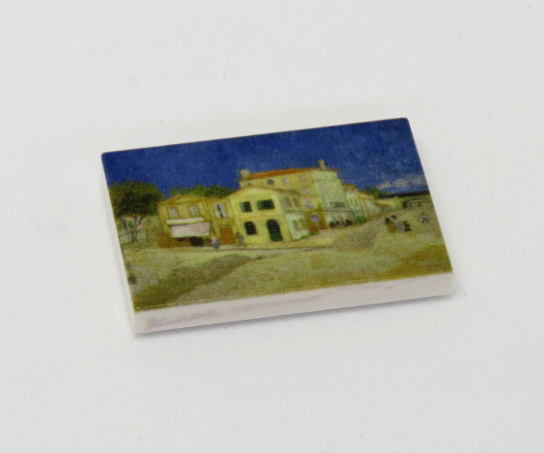 G078 / 2 x 3 - Fliese Gemälde yellow houseの画像