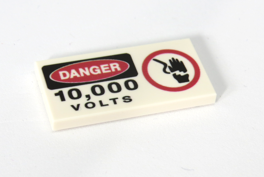 Resmi 2 x 4 - Fliese White - Danger 10000 Volts