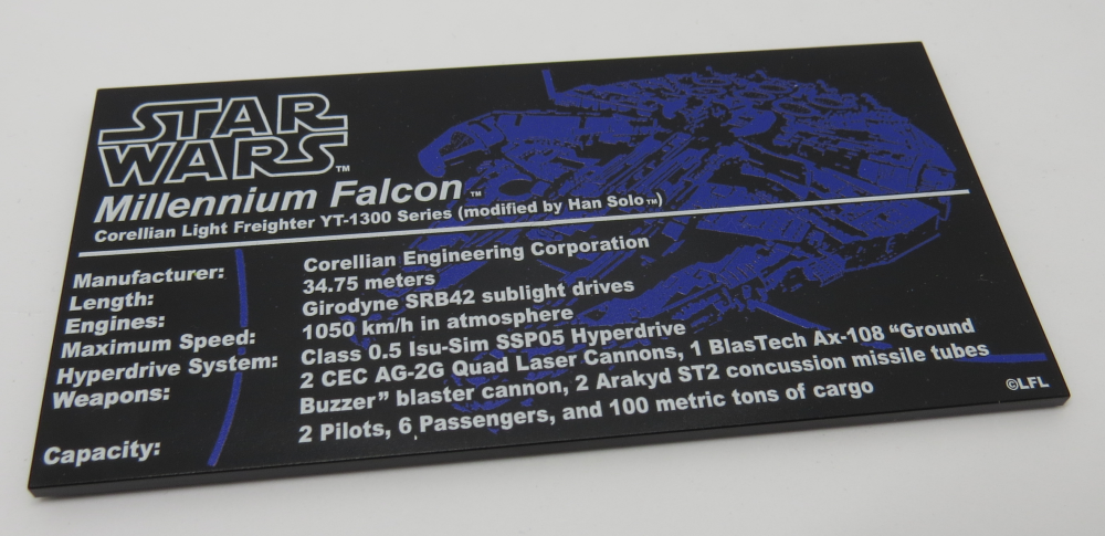 Obrázok výrobcu P257 / Plakette 75192 Millennium Falcon