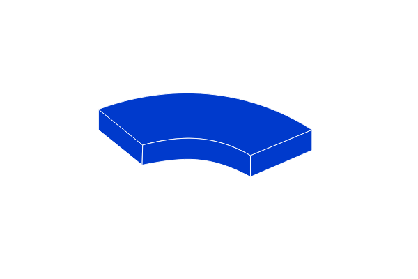 Bogenfliese 2 x 2 - Fliese blau