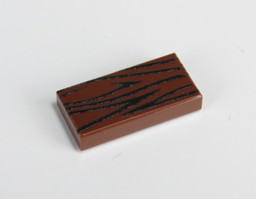 Bild von 1 x 2 - Fliese  Reddish Brown - Holzoptik schwarz