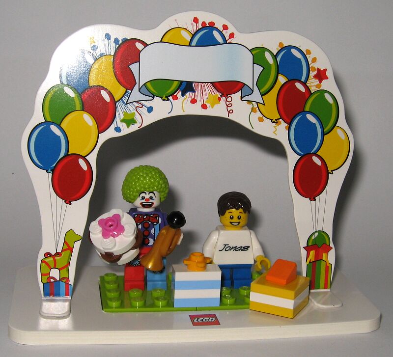 Resmi LEGO® Geburtstagsset mit gravierter Minifigur
